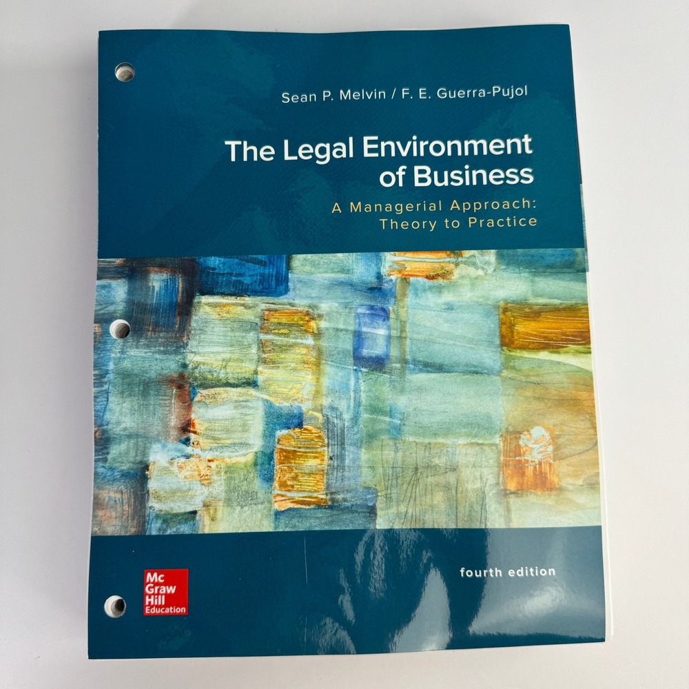 McGraw Hill Legal Environment Business Textbook 4th Ed Loose Leaf Business Law